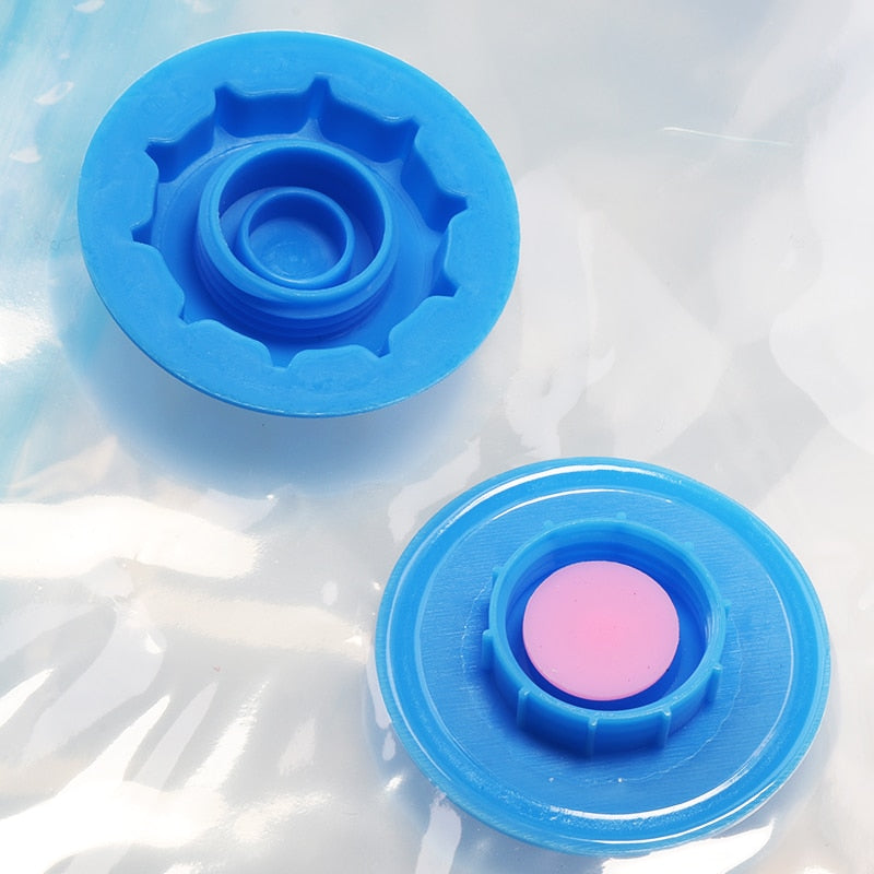 Sac de rangement sous vide pour vêtements avec valve, bordure transparente, pliable, compressé, organisateur, gain de place, paquet scellé