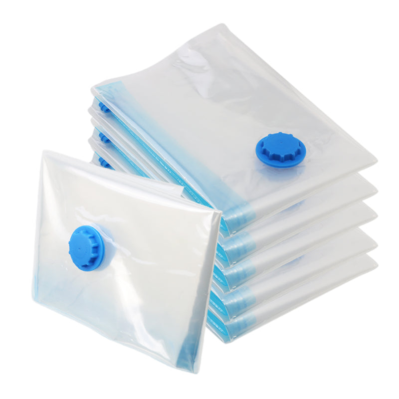Sac de rangement sous vide pour vêtements avec valve, bordure transparente, pliable, compressé, organisateur, gain de place, paquet scellé