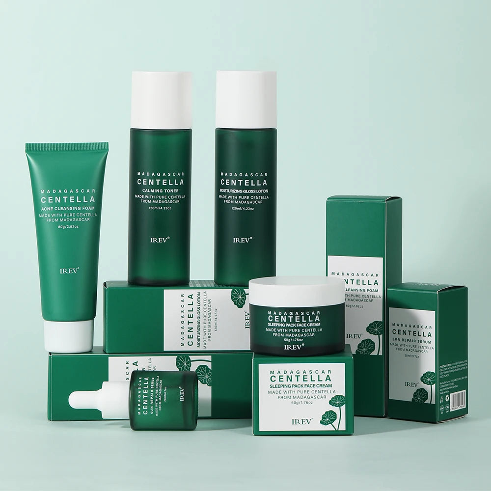 Kit de soins de la peau Centella Nettoyant pour le visage Crème Sakura Essence Sérum pour le visage Hydratant Anti-âge Blanchissant Kit de soins de la peau coréen