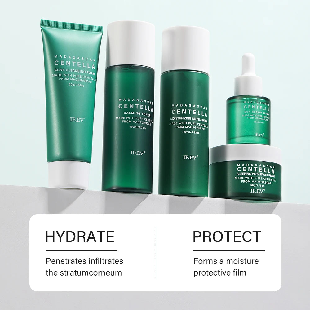 Kit de soins de la peau Centella Nettoyant pour le visage Crème Sakura Essence Sérum pour le visage Hydratant Anti-âge Blanchissant Kit de soins de la peau coréen