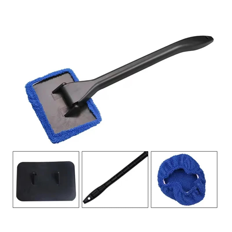 Car Window Cleaner Brush Auto Interior Glass Wash Wiper Multi Functional Household Glass Cleaning Brush Reusable Cloth Pad