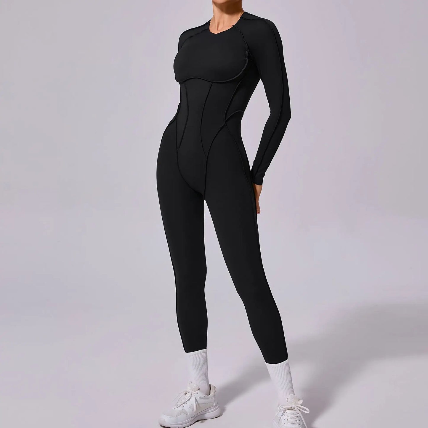 One-piece Yoga Jumpsuit Women Long Sleeved Set Quick Drying Yoga suit Gym Training Suit Sportswear Bodysuits Women Fitness Set