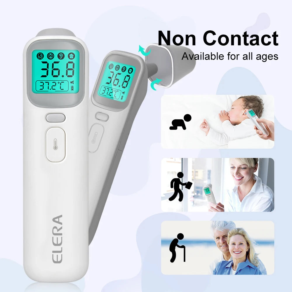 ELERA Baby Thermometer Infrared Digital LCD Body Measurement Forehead Ear Non-Contact Adult Fever IR Children Termometro
