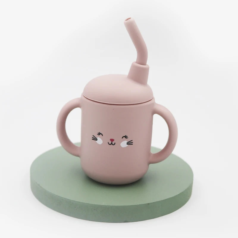 New cartoon 120ML Baby Silicone Sippy Cup BPA-Free Portable Storage Snack Container Feeding Cup Leakproof trainer cup
