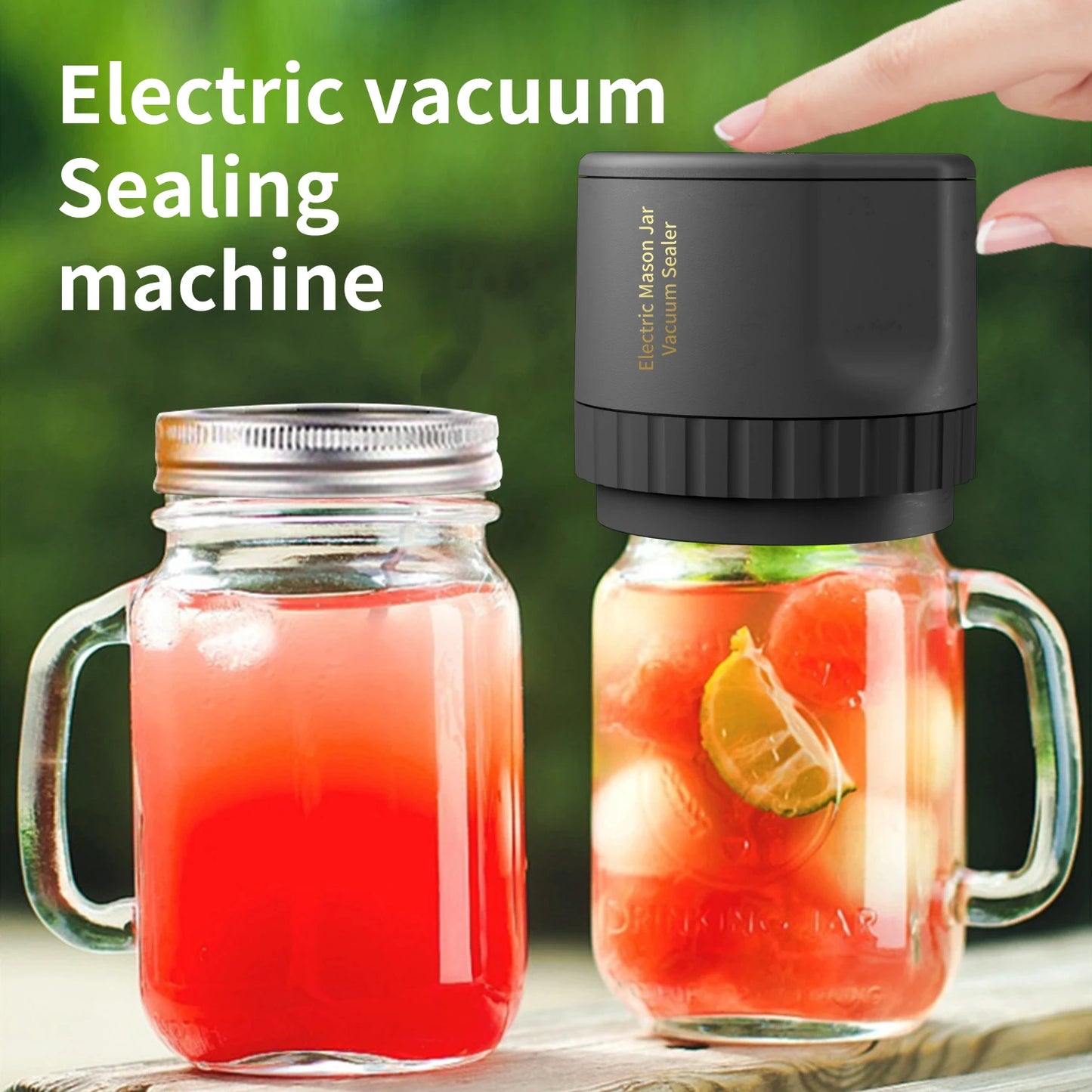 Machine à sceller sous vide électrique pour bocaux Mason, kit de mise sous vide sans fil pour bocaux Mason à ouverture large et régulière, pour le stockage des aliments
