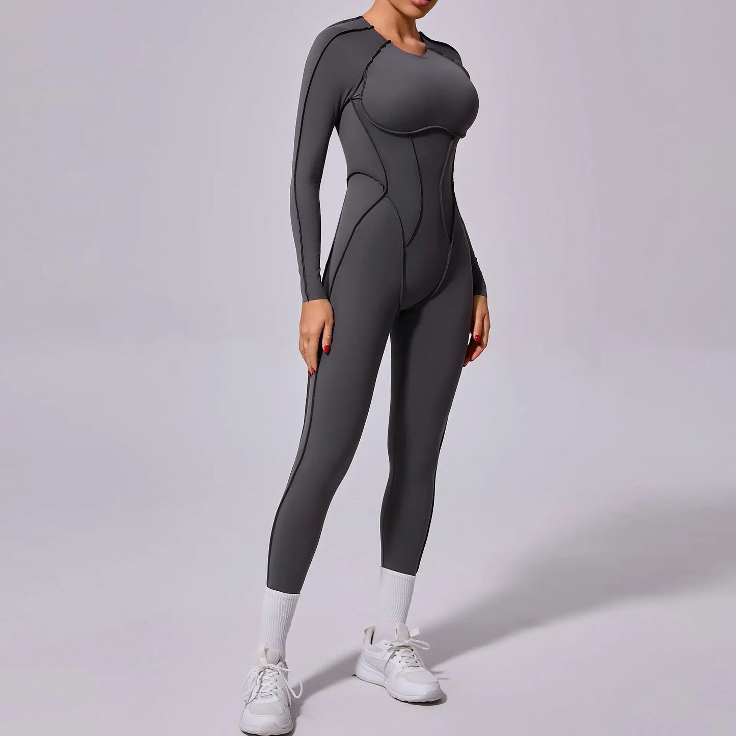 One-piece Yoga Jumpsuit Women Long Sleeved Set Quick Drying Yoga suit Gym Training Suit Sportswear Bodysuits Women Fitness Set