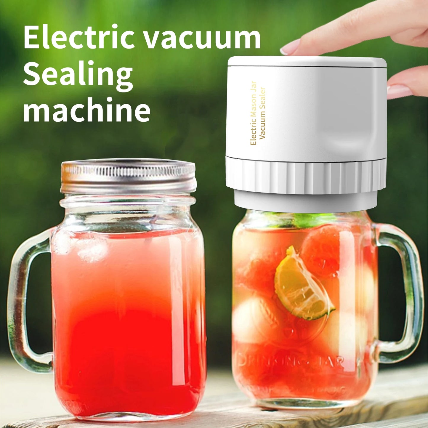 Machine à sceller sous vide électrique pour bocaux Mason, kit de mise sous vide sans fil pour bocaux Mason à ouverture large et régulière, pour le stockage des aliments