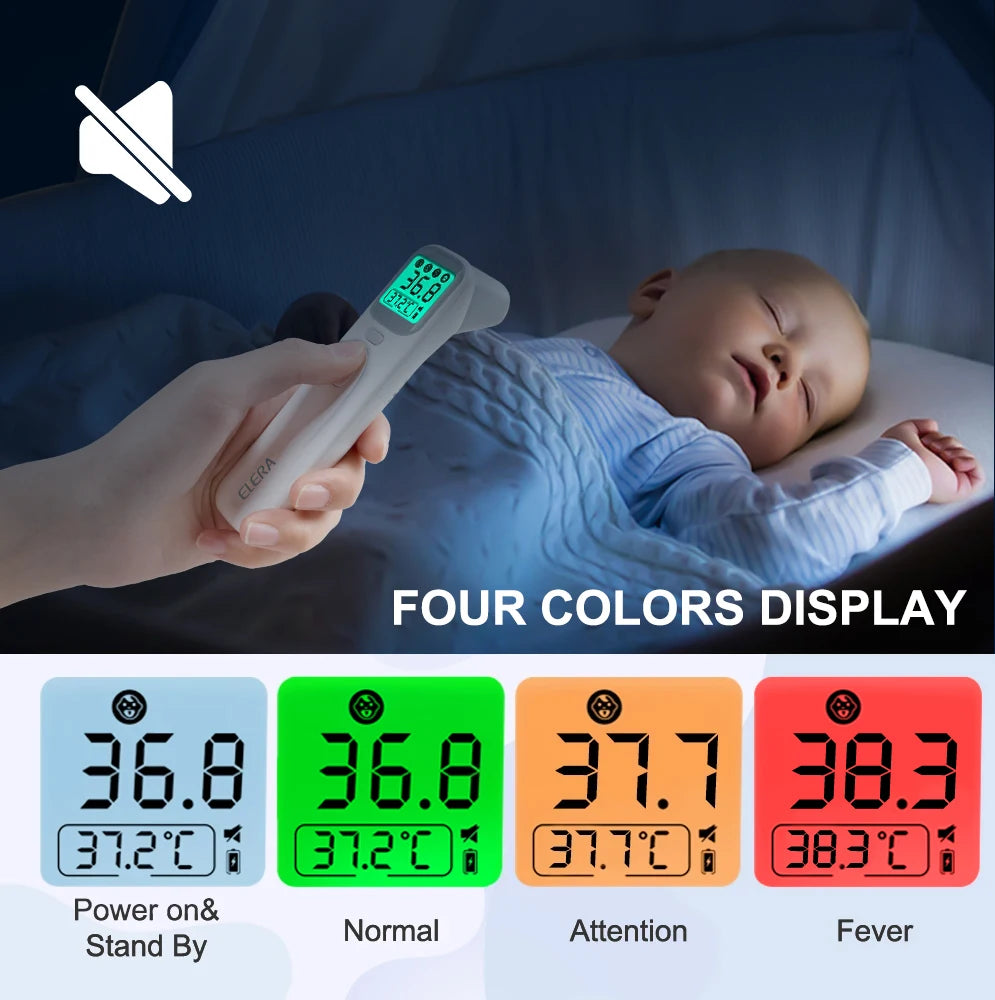 ELERA Baby Thermometer Infrared Digital LCD Body Measurement Forehead Ear Non-Contact Adult Fever IR Children Termometro
