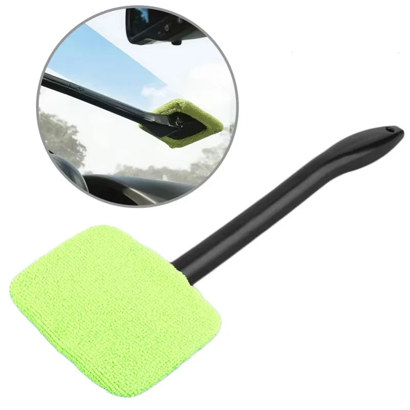 Car Window Cleaner Brush Auto Interior Glass Wash Wiper Multi Functional Household Glass Cleaning Brush Reusable Cloth Pad