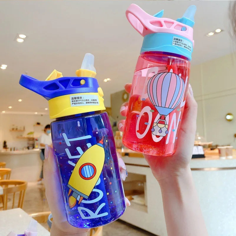 Children's Plastic Water Cup, Straw Cup, Duckbill Portable Creative Adult Male And Female Student Baby Cute Cup