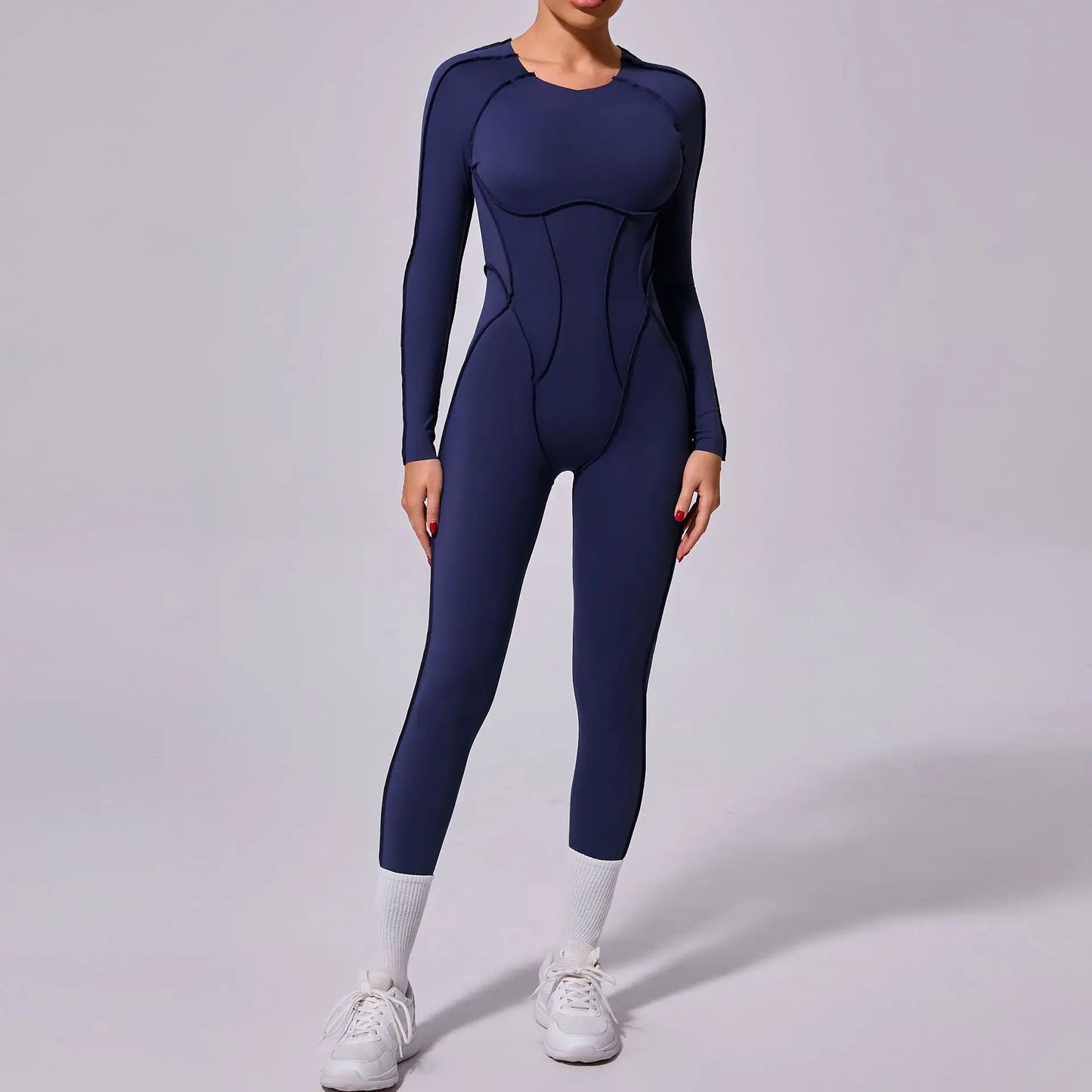 One-piece Yoga Jumpsuit Women Long Sleeved Set Quick Drying Yoga suit Gym Training Suit Sportswear Bodysuits Women Fitness Set