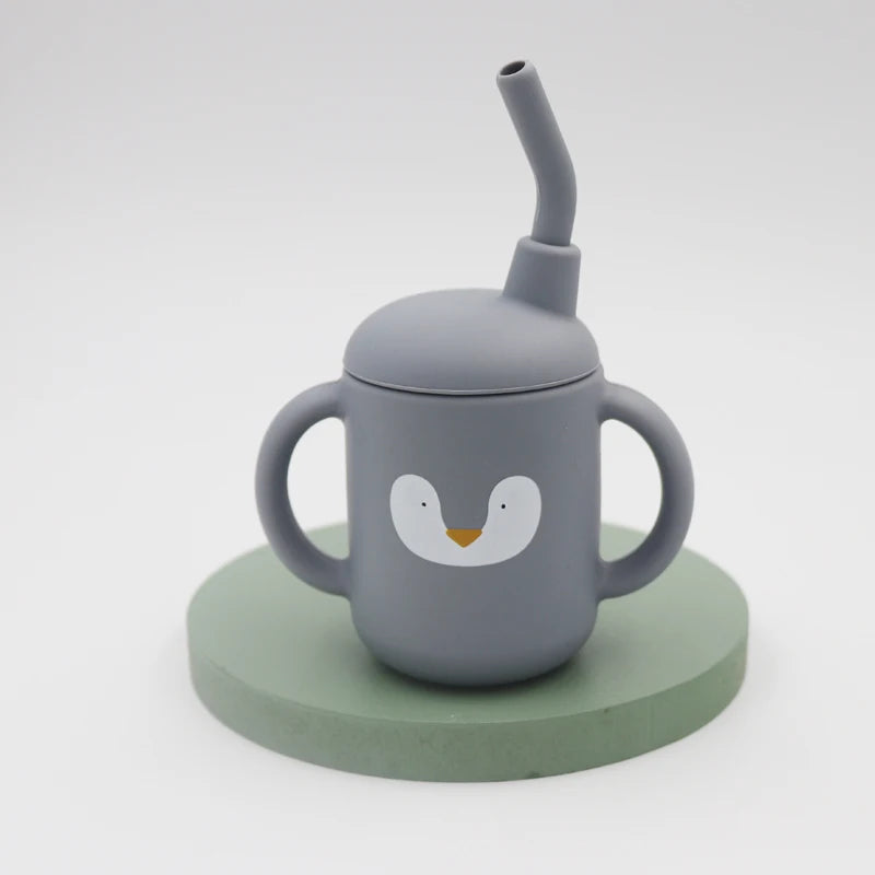 New cartoon 120ML Baby Silicone Sippy Cup BPA-Free Portable Storage Snack Container Feeding Cup Leakproof trainer cup