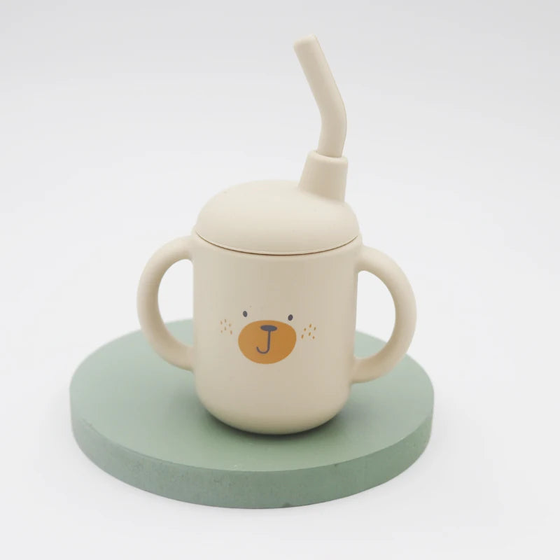 New cartoon 120ML Baby Silicone Sippy Cup BPA-Free Portable Storage Snack Container Feeding Cup Leakproof trainer cup