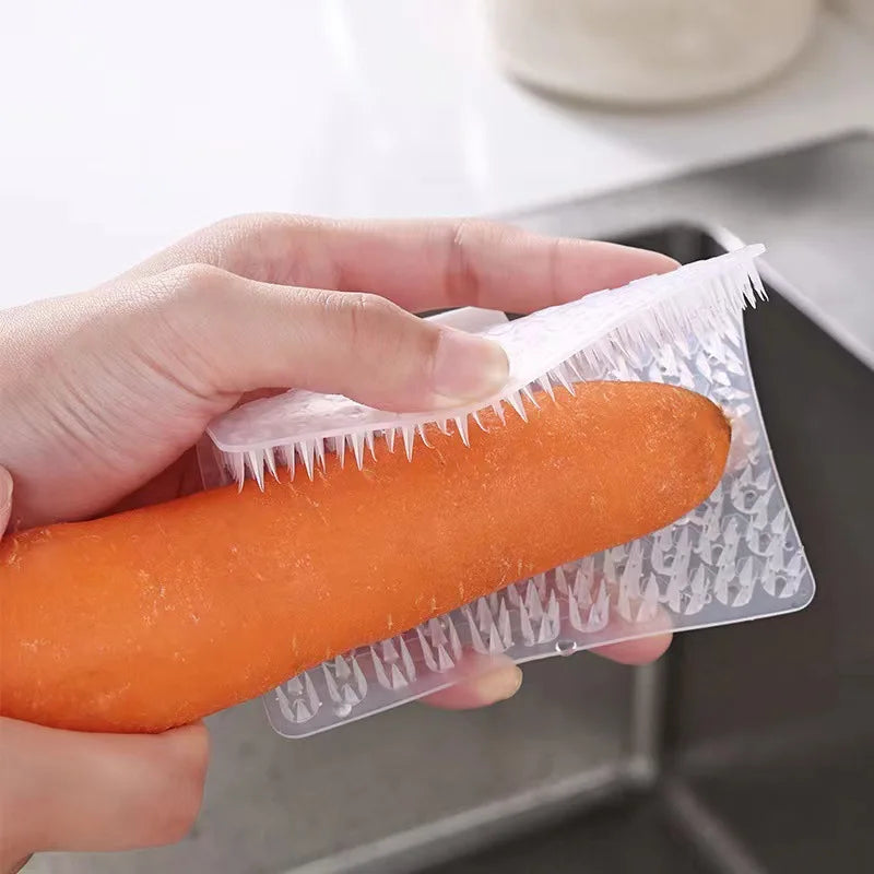 Outils de nettoyage de cuisine Brosse à vaisselle en silicone Brosse à fentes Brosse de nettoyage pour fruits et légumes Accessoires de nettoyage ménager