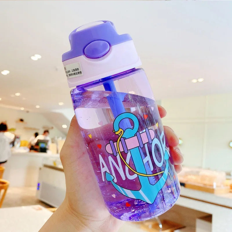 Children's Plastic Water Cup, Straw Cup, Duckbill Portable Creative Adult Male And Female Student Baby Cute Cup
