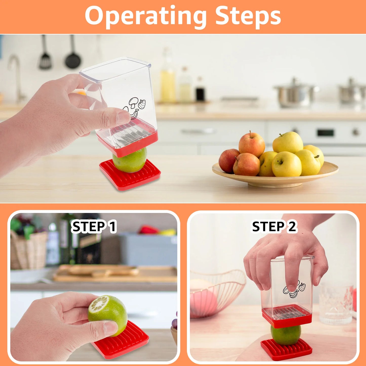 Nouvelle trancheuse rapide pour fruits et légumes avec plaque de poussée, coupe-tasse manuel, outil de tranchage portable pour bananes et fraises, accessoires de cuisine