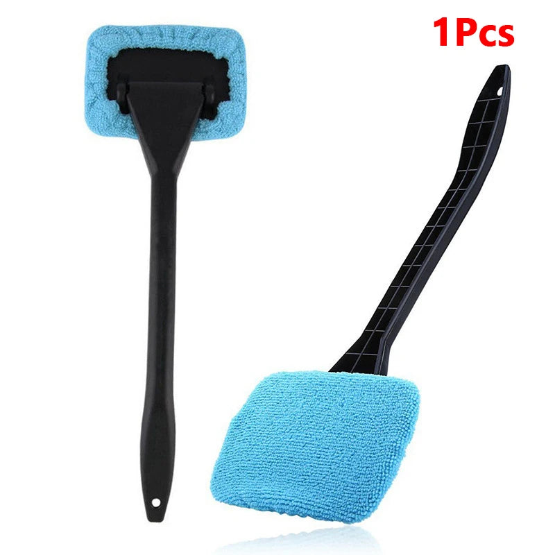 Car Window Cleaner Brush Auto Interior Glass Wash Wiper Multi Functional Household Glass Cleaning Brush Reusable Cloth Pad