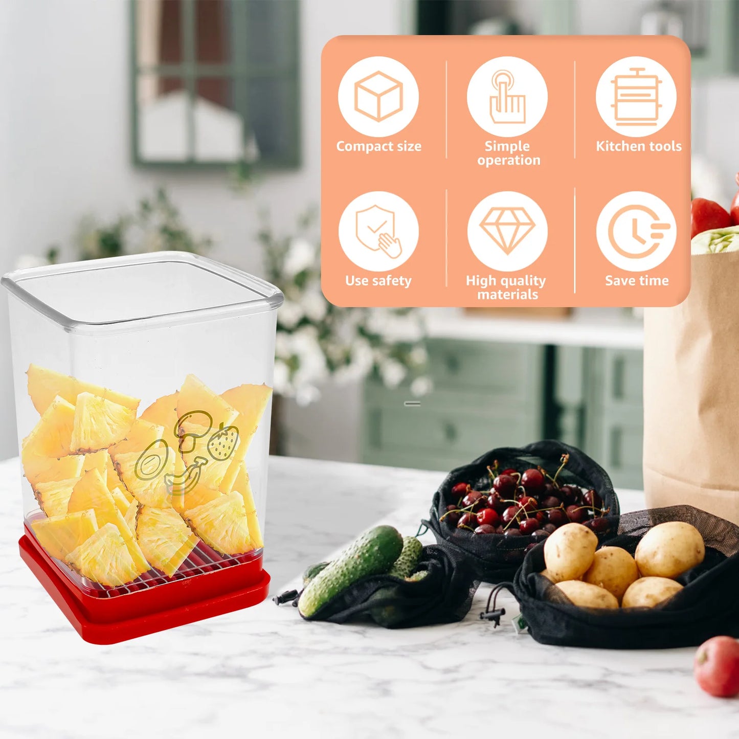 Nouvelle trancheuse rapide pour fruits et légumes avec plaque de poussée, coupe-tasse manuel, outil de tranchage portable pour bananes et fraises, accessoires de cuisine