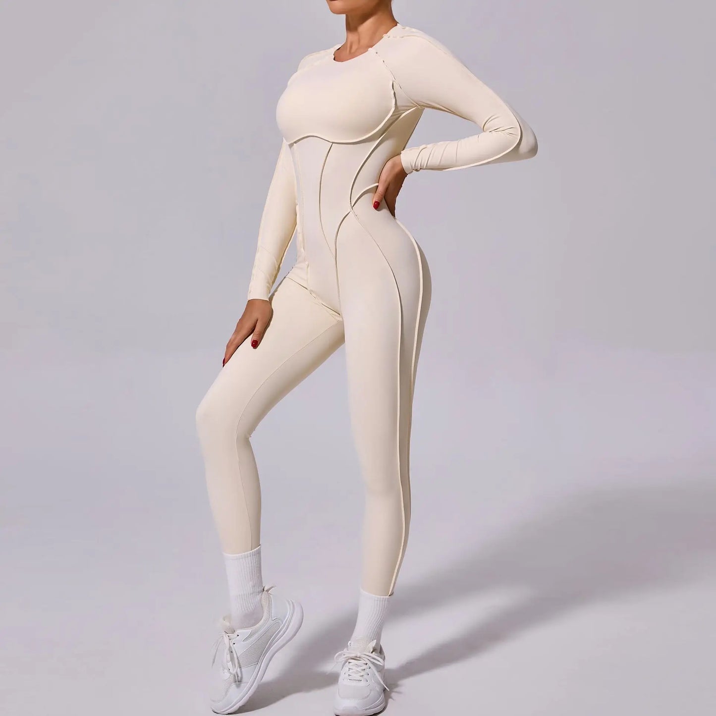 One-piece Yoga Jumpsuit Women Long Sleeved Set Quick Drying Yoga suit Gym Training Suit Sportswear Bodysuits Women Fitness Set
