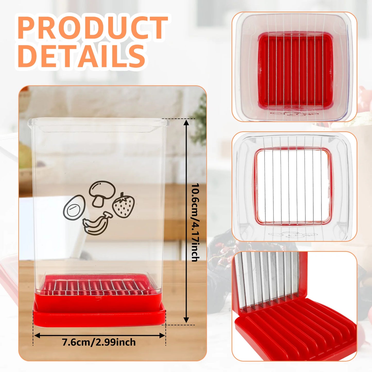 Nouvelle trancheuse rapide pour fruits et légumes avec plaque de poussée, coupe-tasse manuel, outil de tranchage portable pour bananes et fraises, accessoires de cuisine