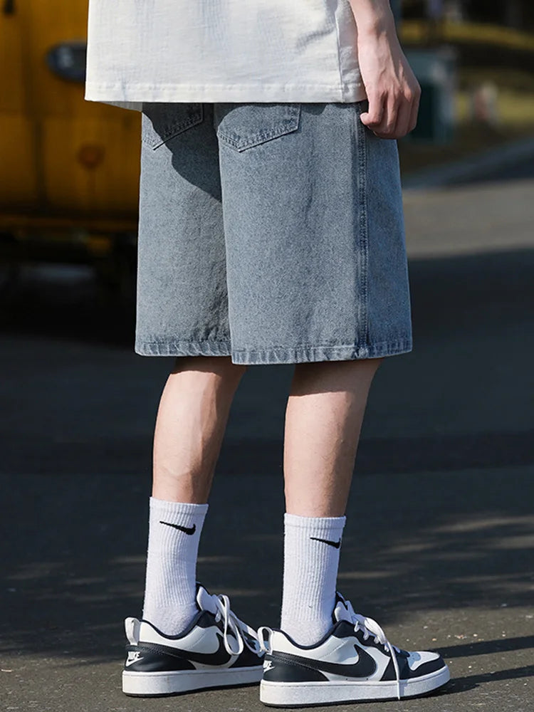 Men's Shorts Jeans Blue Denim Jorts Baggy Harajuku Pants Streetwear Y2k Unisex Oversize Korean Fashion Vintage Summer Clothes