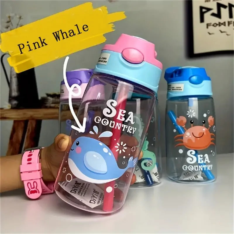 Children's Plastic Water Cup, Straw Cup, Duckbill Portable Creative Adult Male And Female Student Baby Cute Cup