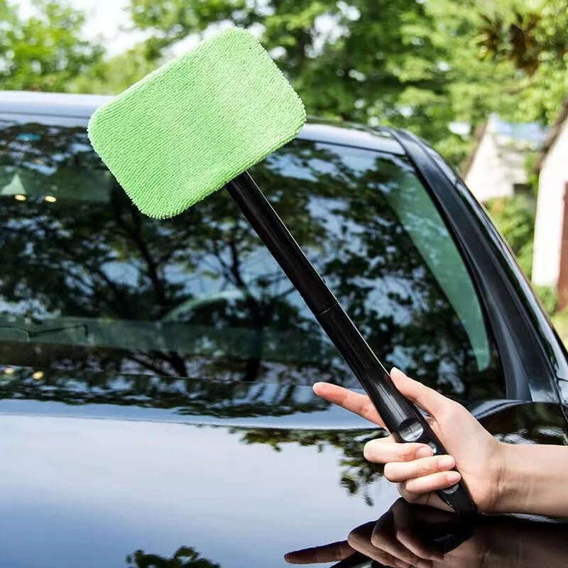 Car Window Cleaner Brush Auto Interior Glass Wash Wiper Multi Functional Household Glass Cleaning Brush Reusable Cloth Pad