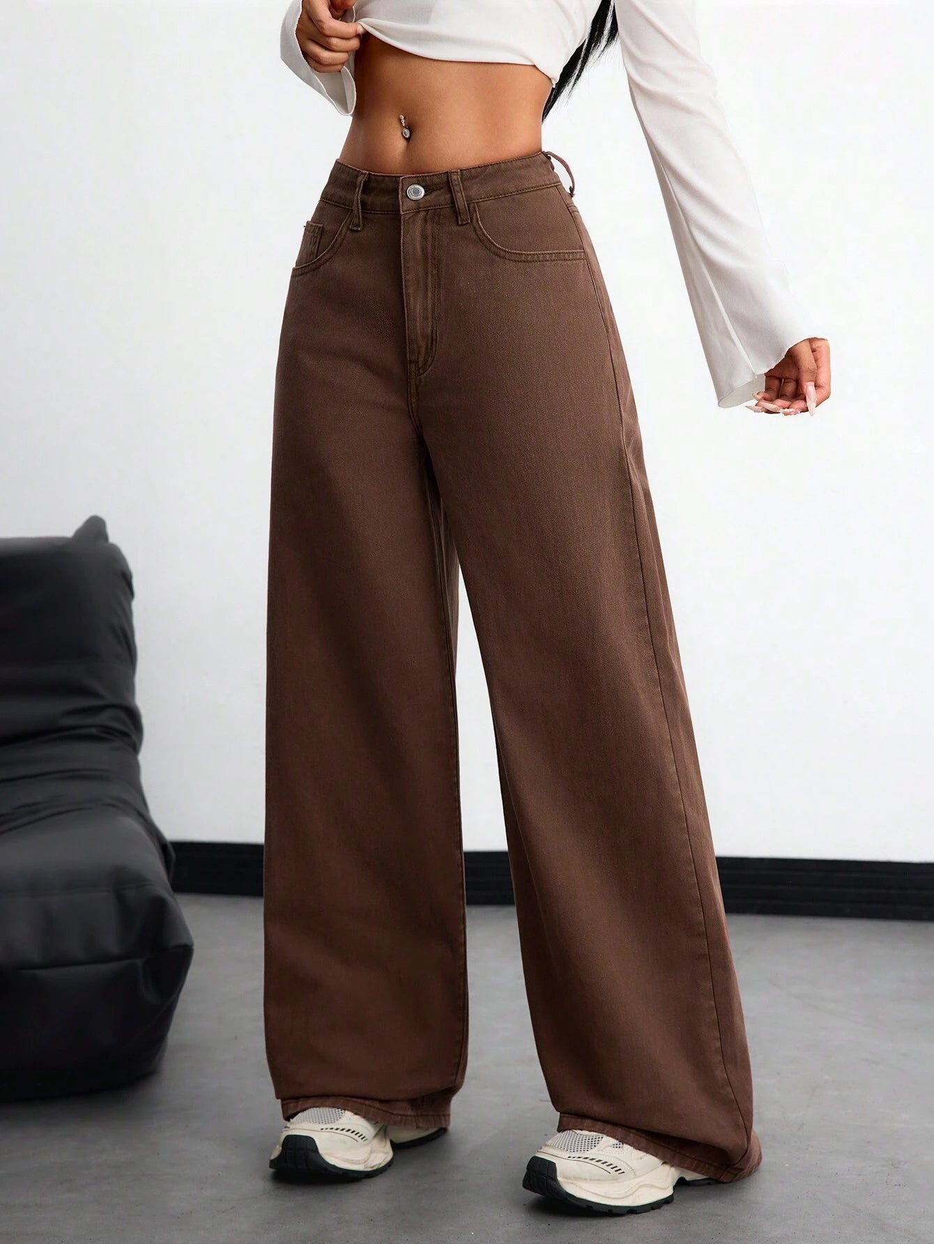 Women'S Pocketed Denim Pants