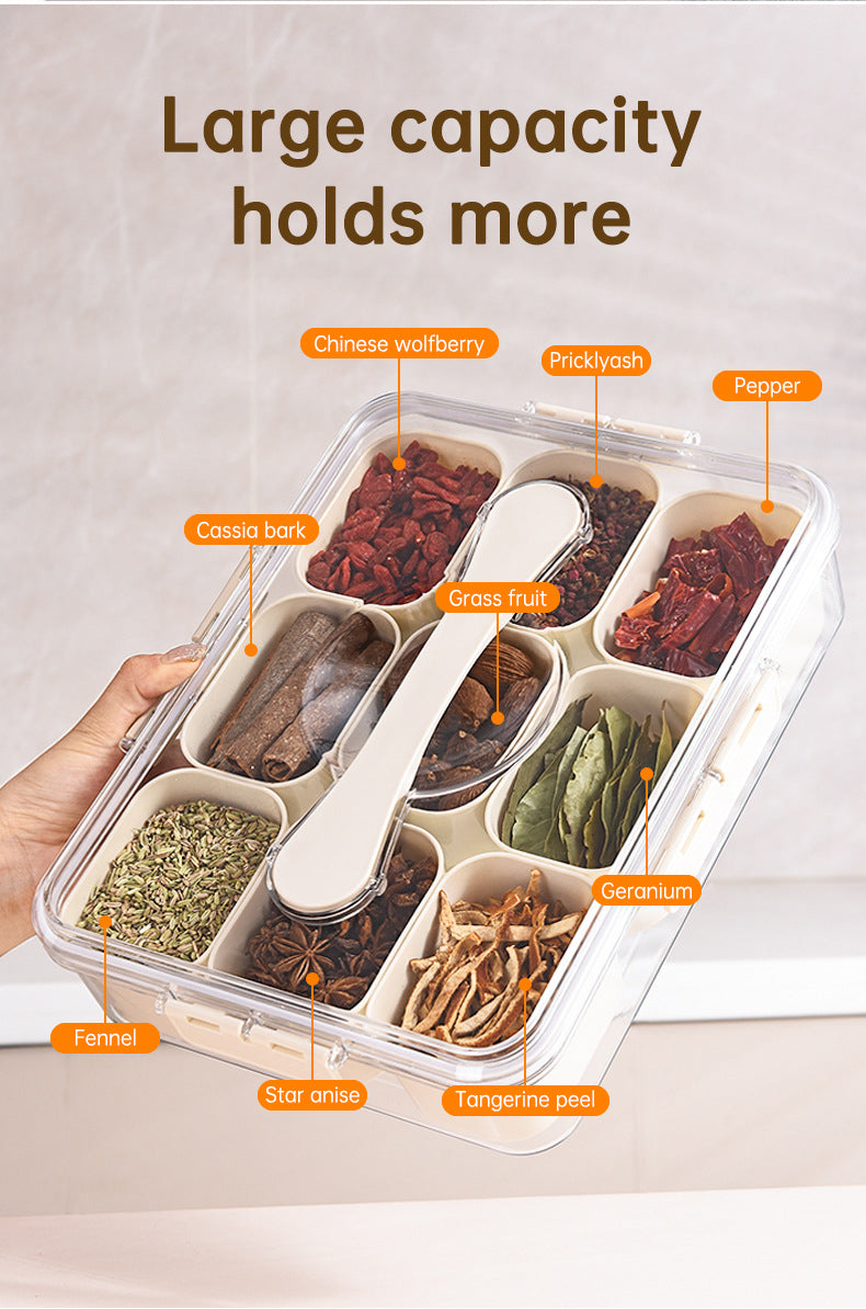 Sealed Storage Box With 9pcs Divider Veggie Tray With Lid And Handle