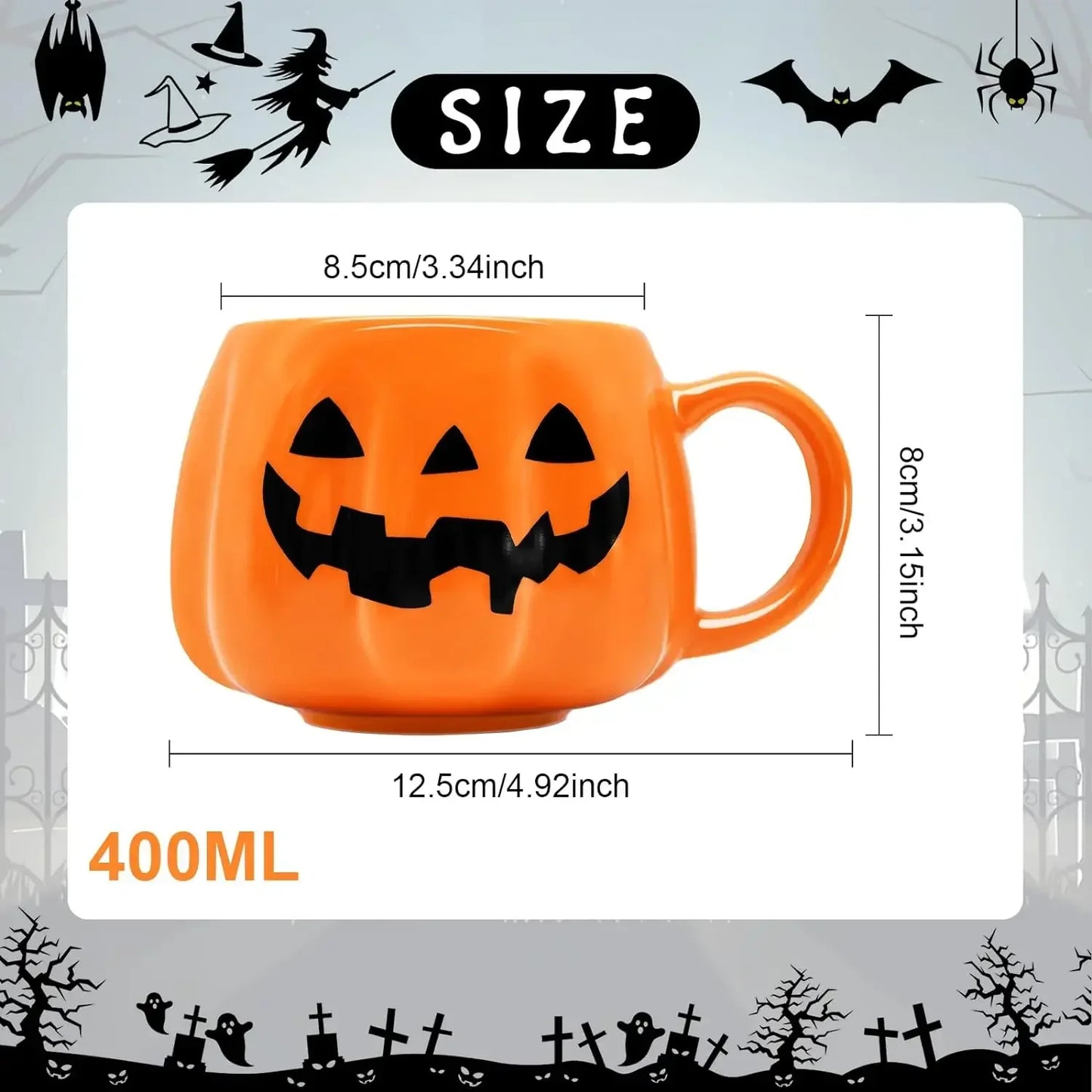 1pc 400ml Halloween Pumpkin Mug