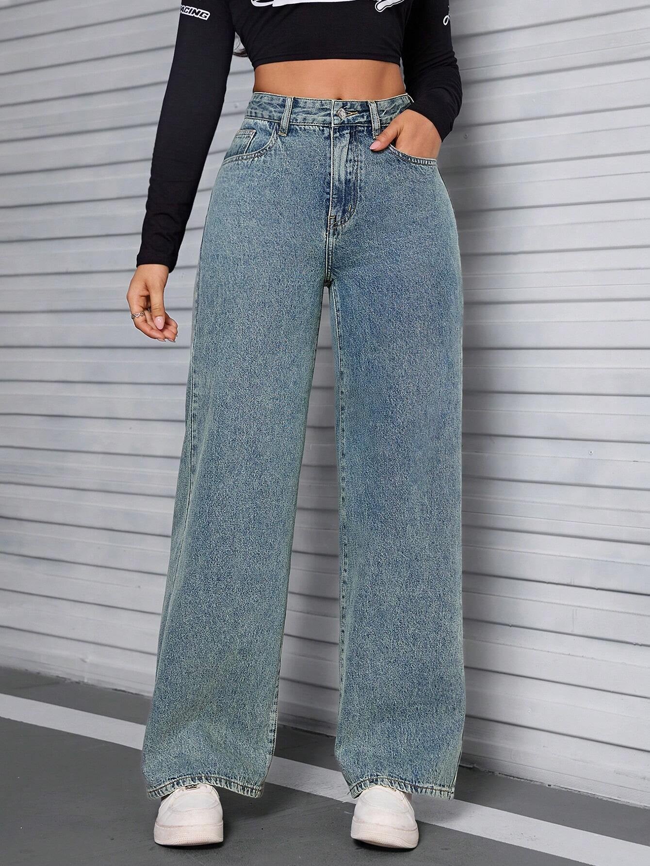 Women'S Pocketed Denim Pants