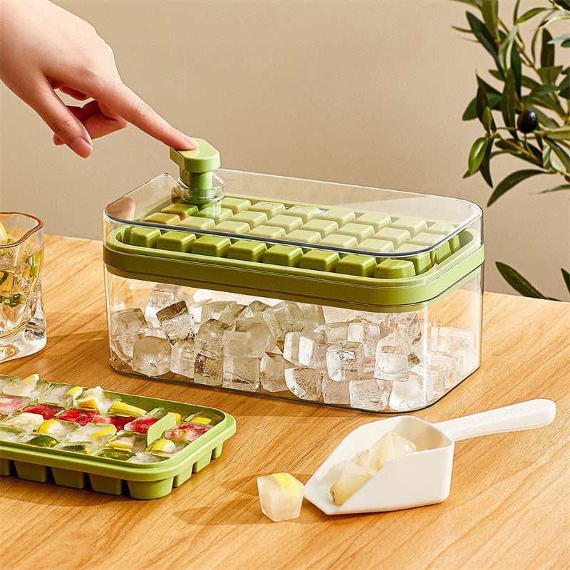 Press Out Ice Box One Button for Ice Removal Easy Demoulding Ice Box with Cover Ice Storage Box