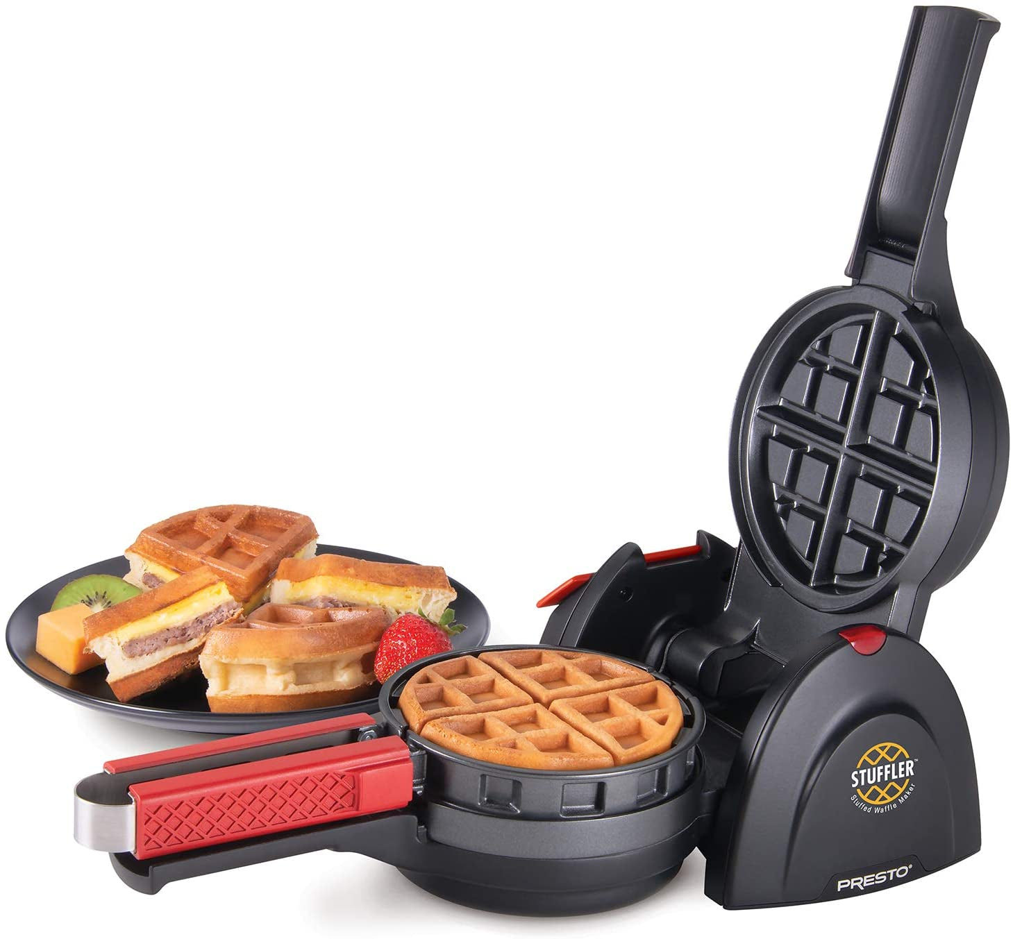 03512 Stuffler Stuffed Waffle Maker, Belgian, Large, Black