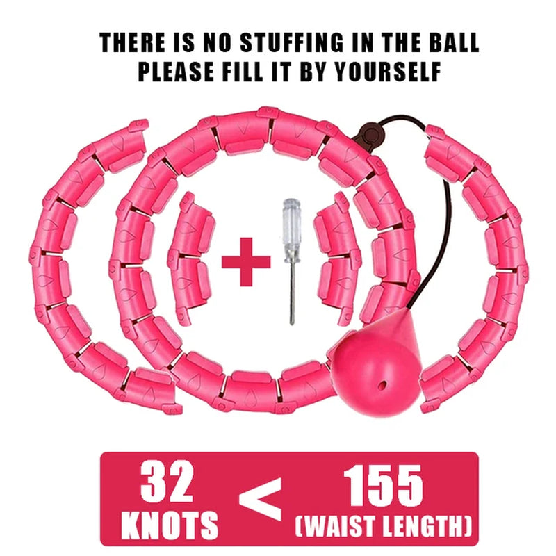 Ultimate Weighted Fitness Hoop: Detachable Knots for Abdomen Weight Loss & Massage - Perfect for Adults & Kids!