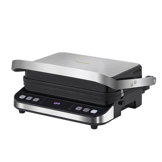 Biolomix 2000W Electric Contact Grill Digital Griddle and Panini Press, Optional Waffle Maker Plates, Opens 180 Degree Barbecue