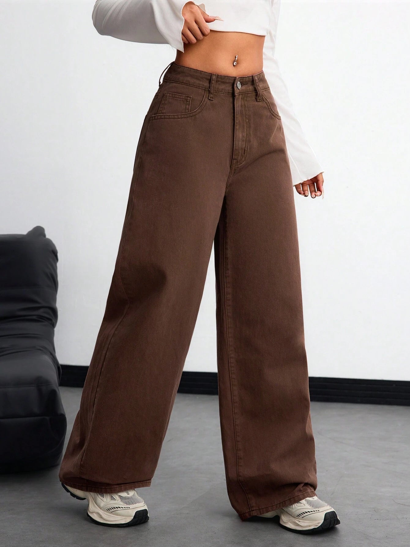 Women'S Pocketed Denim Pants