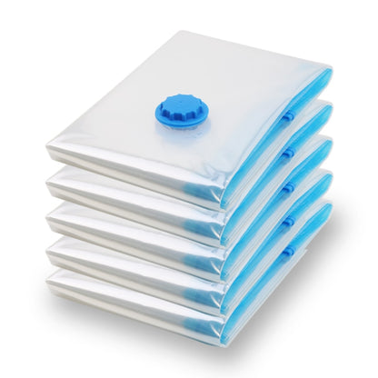 Sac de rangement sous vide pour vêtements avec valve, bordure transparente, pliable, compressé, organisateur, gain de place, paquet scellé