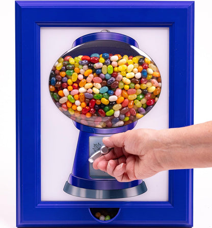 Candy Dispenser, Gumball Machine in a Frame, Dispenses Candies, Nuts, Dog & Cat Treats, Hang on Wall, Stand on Table, Birthday & Holiday Gift for Kids, Teenagers, Adults, Large 15" X 12" X 2" (Red)