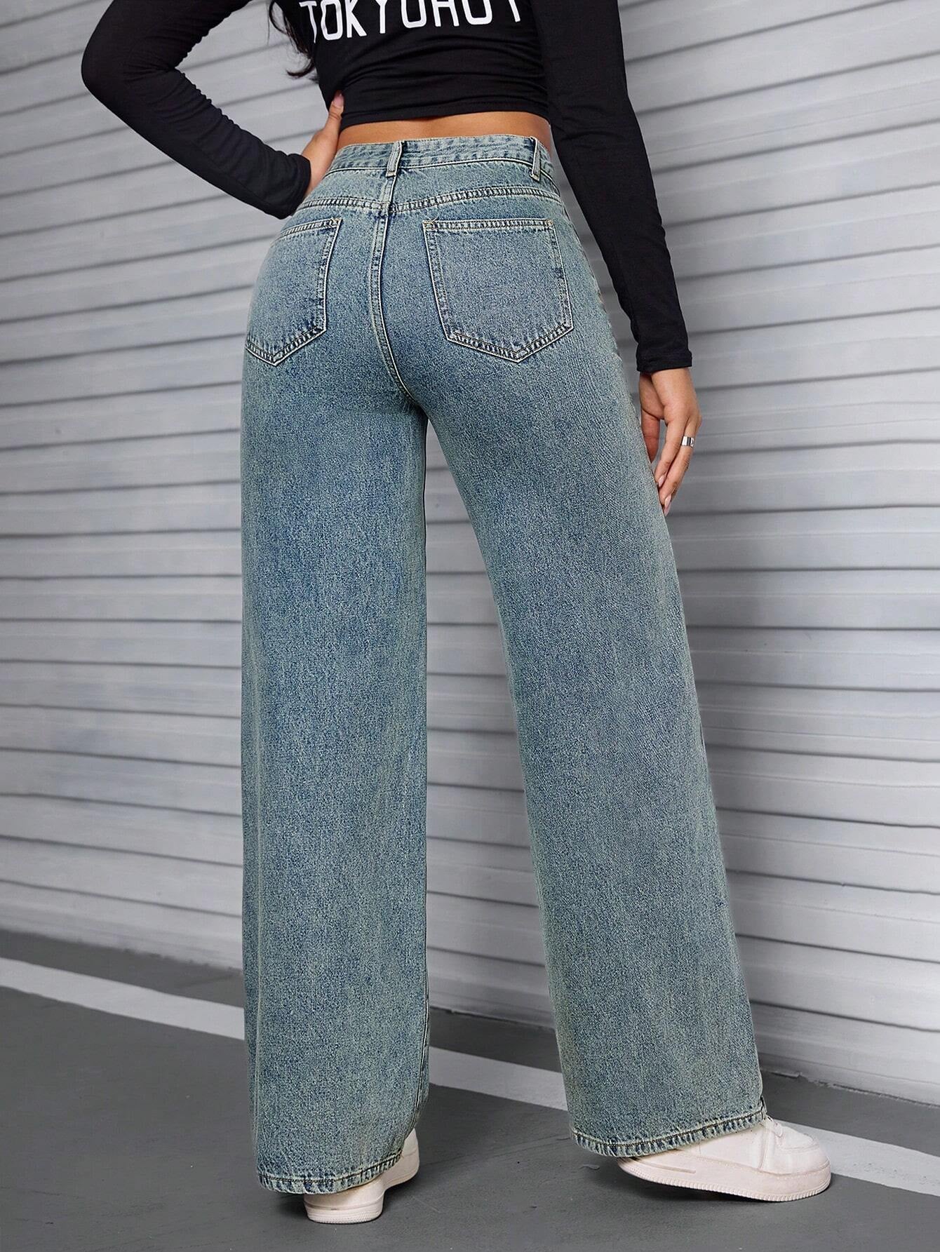 Women'S Pocketed Denim Pants