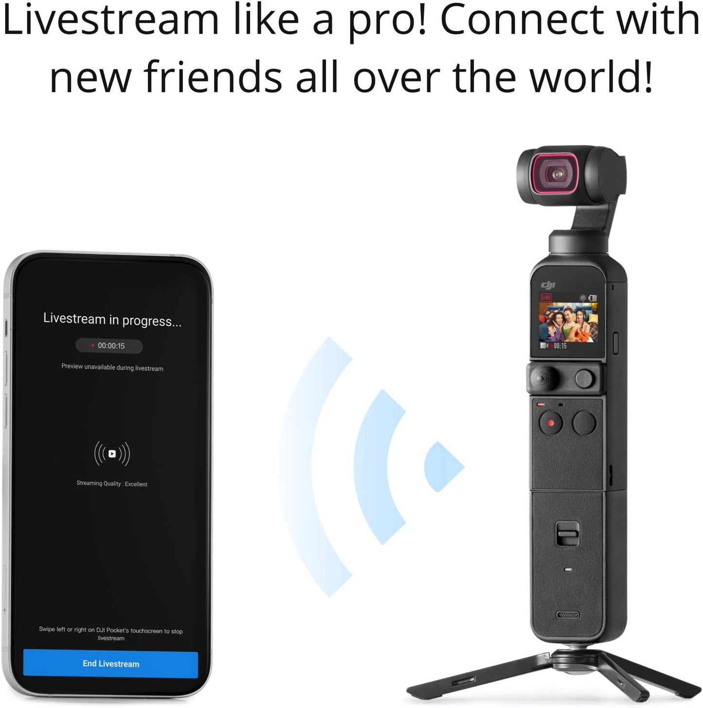 Pocket 2 Creator Combo, 3 Axis Gimbal Stabilizer with 4K Camera, 1/1.7" CMOS, 64MP Photo, Face Tracking, Youtube, Vlog, Portable Video Camera for Android and Iphone, Black