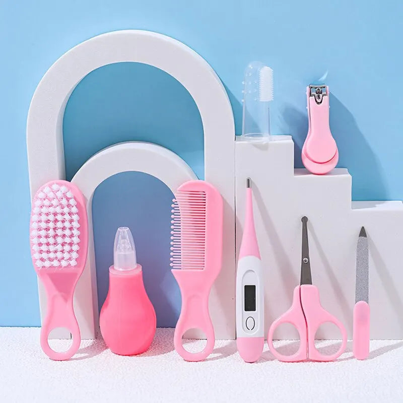 8PCS Child Care Cleaning Set Nail Clippers Comb Massage Soft Bristle Brush Set Kit