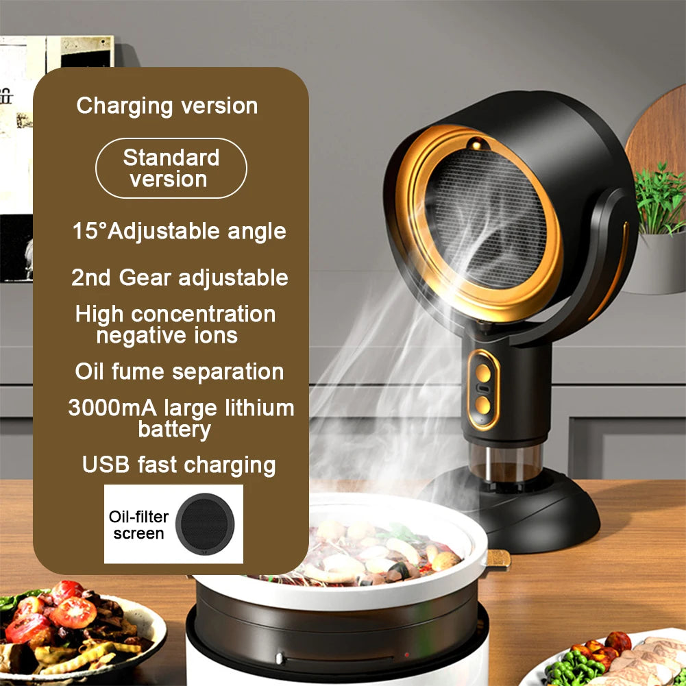 Adjustable Desktop Mini Range Hood Large Suction Rechargeable