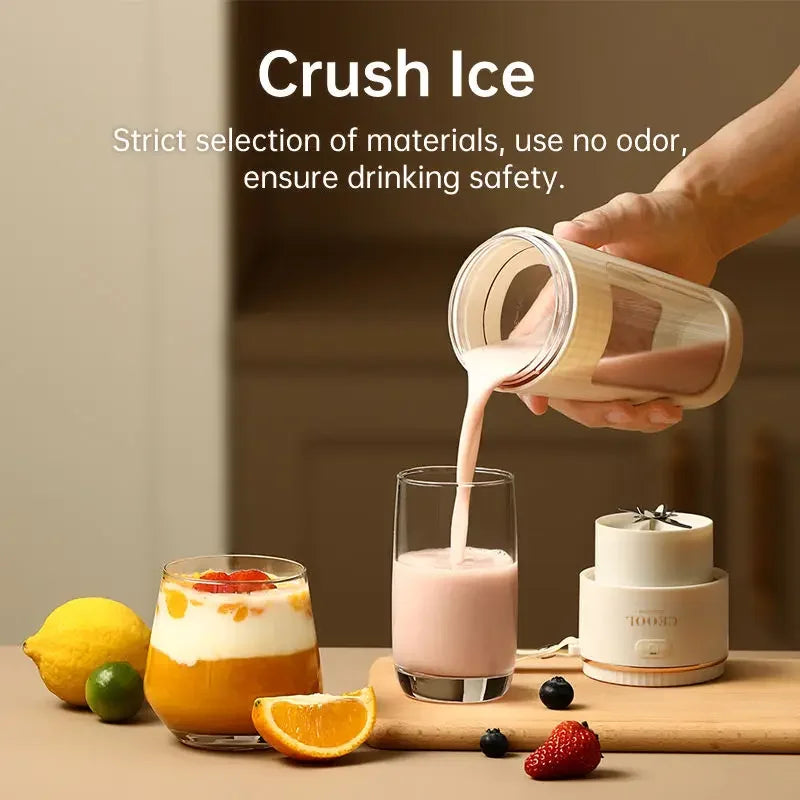 Mini Electric Fresh Juicer 10 Blades Powerful Crushed Ice Wireless Portable Blender Bottle New Juice Extractors Smoothie Mixer