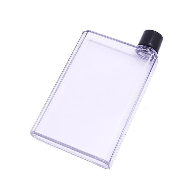 Portable Book Paper Cup Bottle Flat Water Bottle Environment-Friendly External Sports Drinking Bottle Transparent Plastic Kettle