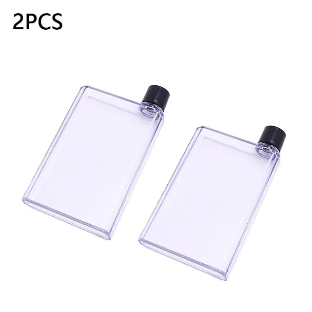 Portable Book Paper Cup Bottle Flat Water Bottle Environment-Friendly External Sports Drinking Bottle Transparent Plastic Kettle