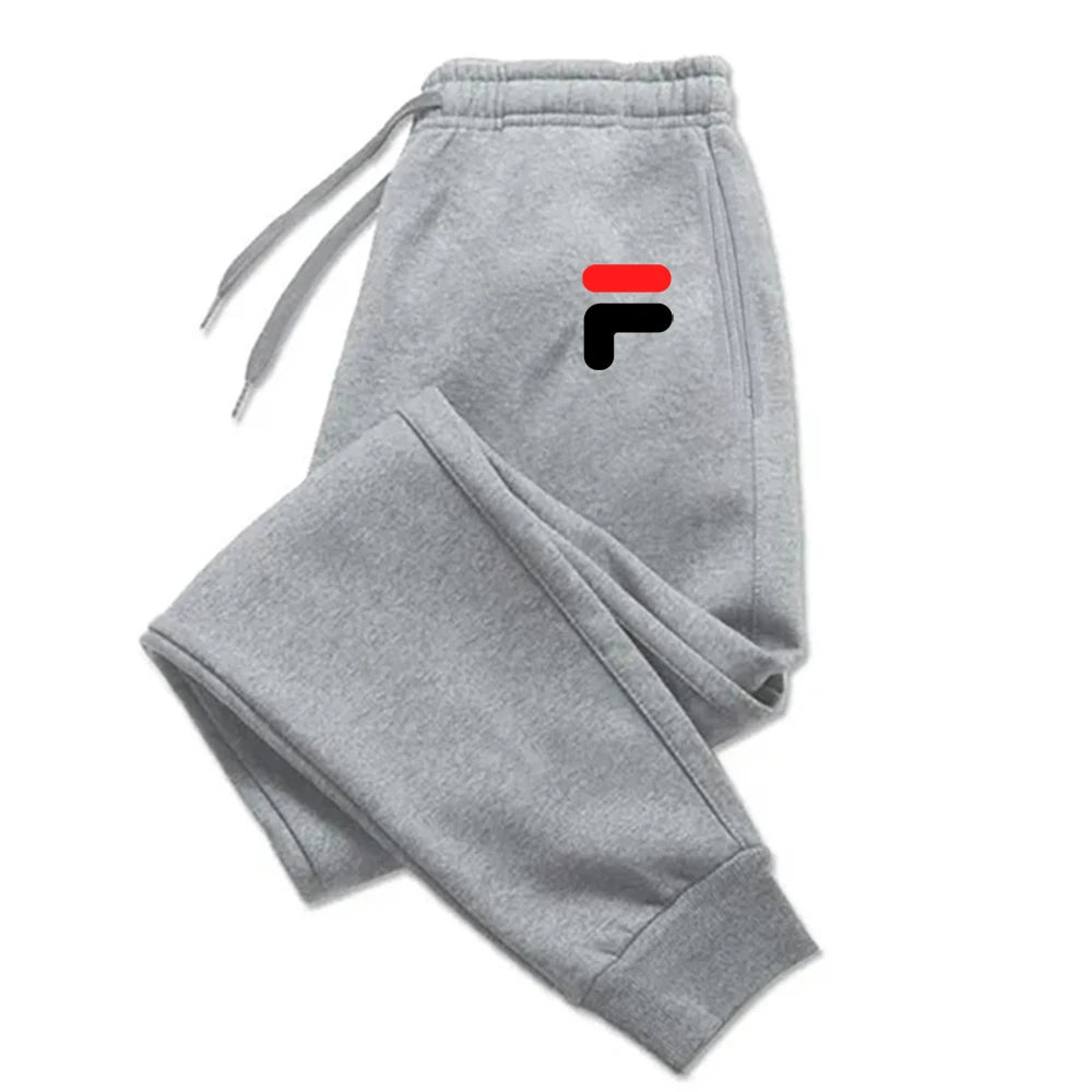 Mens Casual Pants Autumn Winter Fleece Sweatpants Men Running Jogger Sports Gym Trousers Fashion Solid Color Workout Long Pants