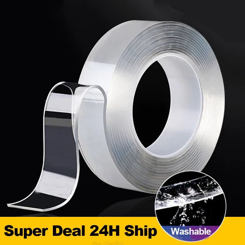 Nano Tape Super Strong Double-Sided Adhesive Tape Transparent Reusable Waterproof Tapes Heat Resistance Bathroom Home Decoration