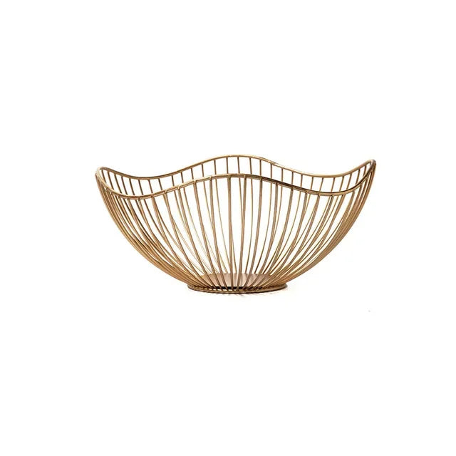 Fruit Durable Metal Wire Bowl Nordic Style Iron Home Snac Bread Dining Table Indoor Cosmetic Storage Basket