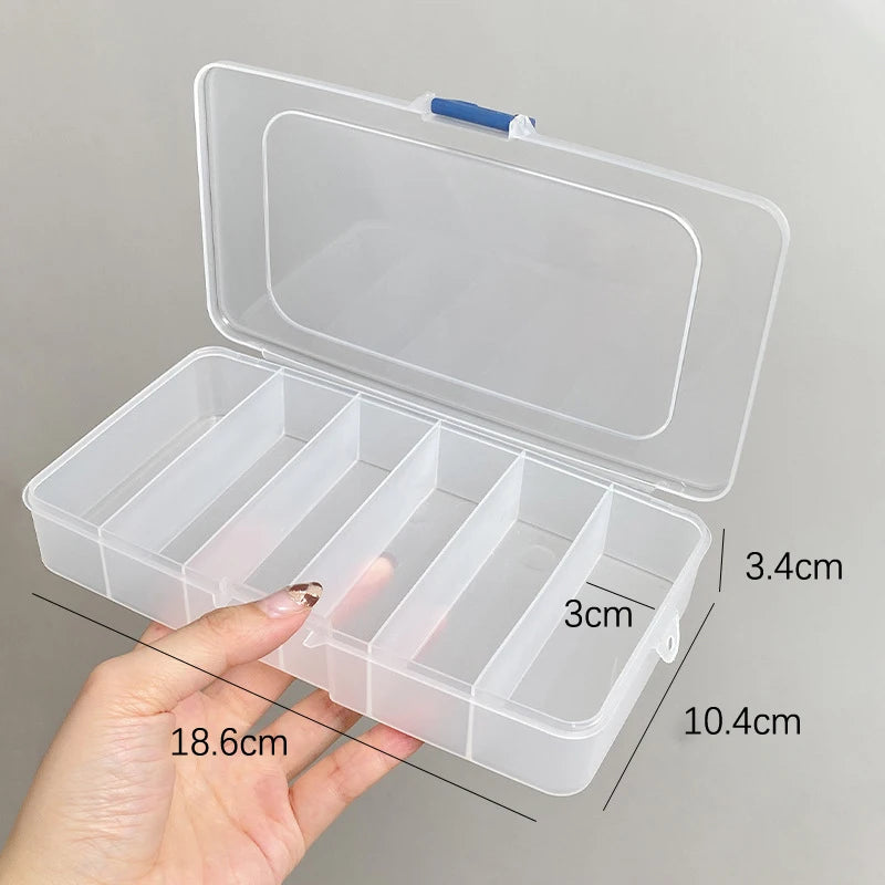 5/6 Grid Compartment Storage Box Transparent Square Earrings Case Jewelry Finding Accessories Packaging Bead Pearl Organizer