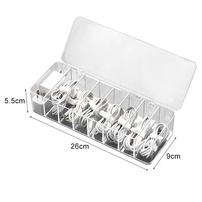 Dustproof Organizer Cable Box Hub Organizer Box Desktop Data Cable Organizer Box Mobile Phone Charging Cable Power Cable Buckle